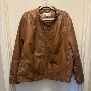 Faux leather moto jacket Ava & Viv 4X